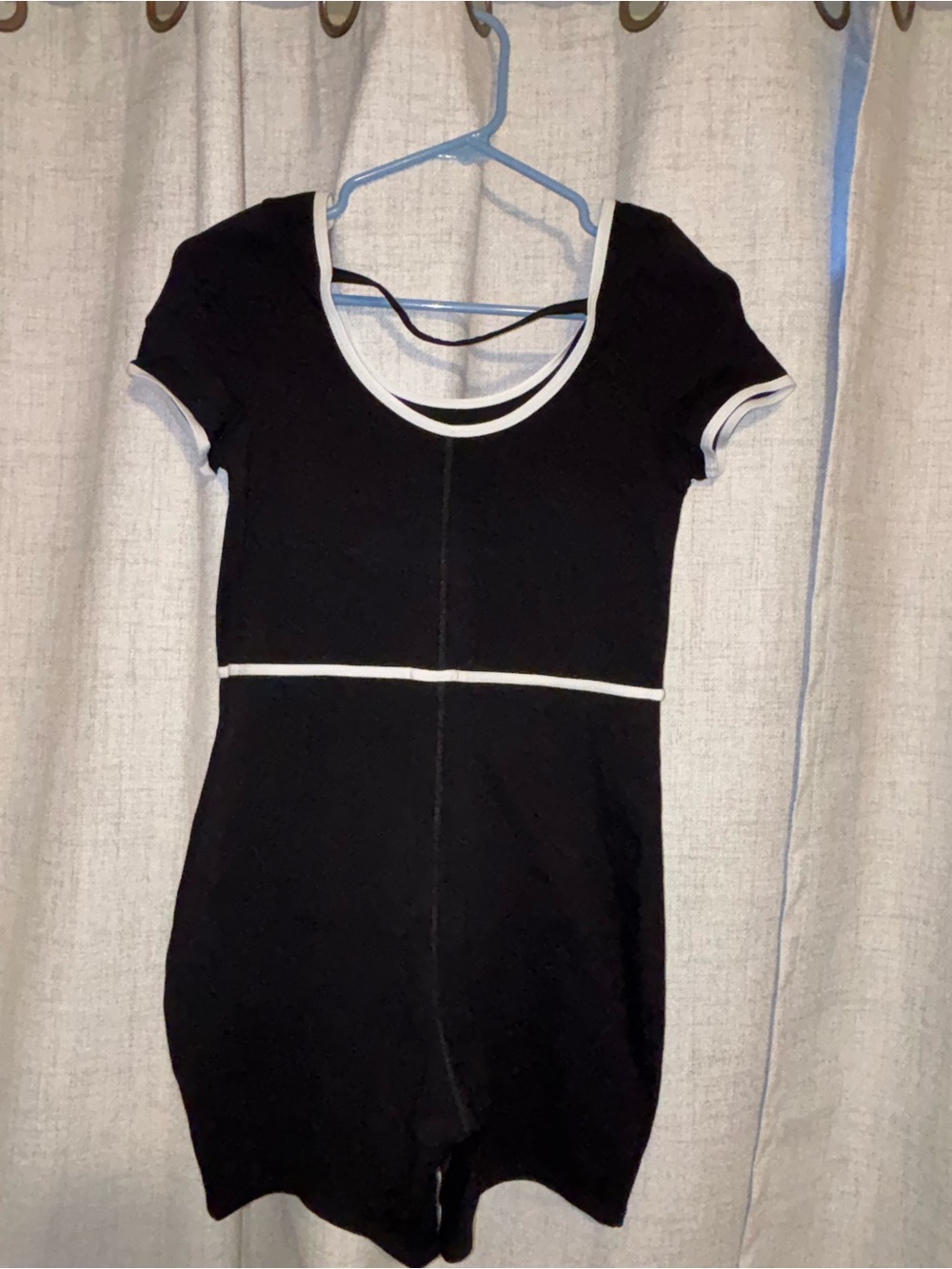 Black Scoop Neck Short Sleeve romper